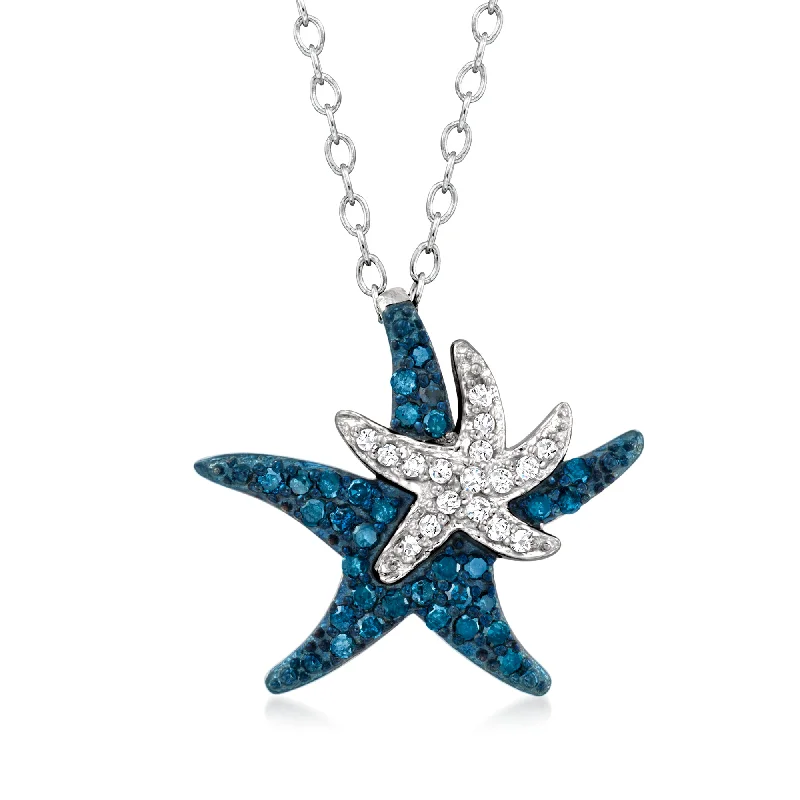 Sparkle For Less – Shop Jewelry Deals Now Ross-Simons Blue and White Diamond Starfish Pendant Necklace in Sterling Silver Sparkle For Less – Shop Jewelry Deals Now Ross-Simons Blue and White Diamond Starfish Pendant Necklace in Sterling Silver