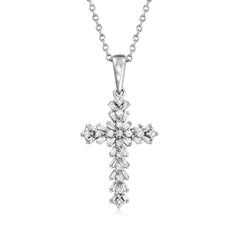 Special Offers On Handcrafted And Designer Jewelry Ross-Simons Diamond Cross Pendant Necklace in 14kt White Gold Special Offers On Handcrafted And Designer Jewelry Ross-Simons Diamond Cross Pendant Necklace in 14kt White Gold