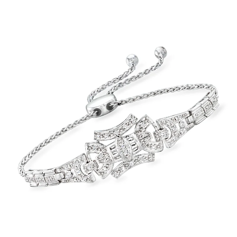 Premium Jewelry Now Available At Special Discounts Ross-Simons Diamond Geometric Bolo Bracelet in Sterling Silver Premium Jewelry Now Available At Special Discounts Ross-Simons Diamond Geometric Bolo Bracelet in Sterling Silver