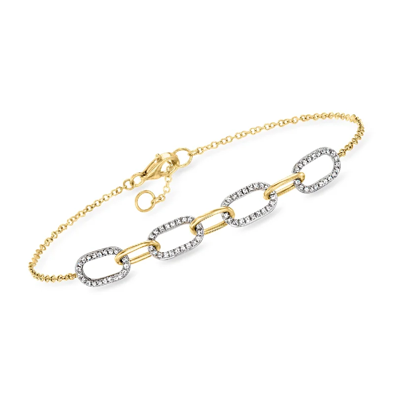 Affordable Luxury Jewelry For Every Occasion Ross-Simons Diamond Paper Clip Link Bracelet in 18kt Yellow Gold Affordable Luxury Jewelry For Every Occasion Ross-Simons Diamond Paper Clip Link Bracelet in 18kt Yellow Gold