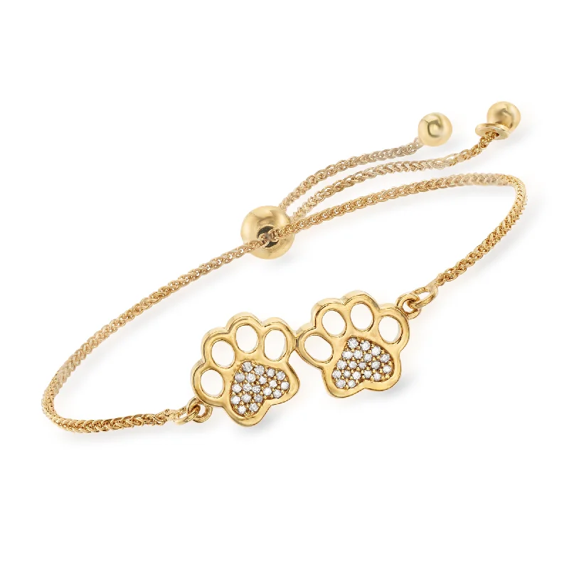 Shop Dazzling Jewelry With Special Promotional Discounts Ross-Simons Diamond Paw Print Bolo Bracelet in Sterling Silver Shop Dazzling Jewelry With Special Promotional Discounts Ross-Simons Diamond Paw Print Bolo Bracelet in Sterling Silver