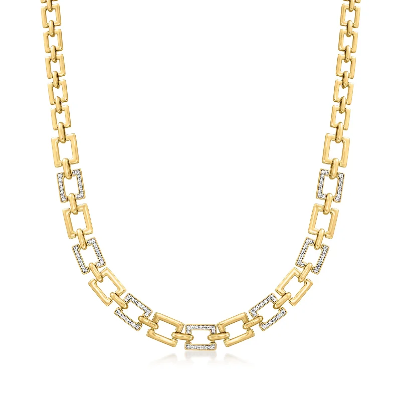 Jewelry Clearance Event – Last Chance For Stunning Deals Ross-Simons Diamond Rectangular-Link Necklace in 18kt Gold Over Sterling Jewelry Clearance Event – Last Chance For Stunning Deals Ross-Simons Diamond Rectangular-Link Necklace in 18kt Gold Over Sterling
