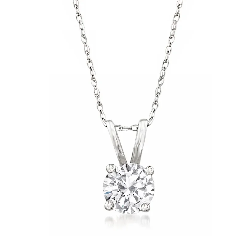 Flash Deals On Fine Jewelry – Shop Before It's Gone Ross-Simons Diamond Solitaire Necklace in 14kt White Gold Flash Deals On Fine Jewelry – Shop Before It's Gone Ross-Simons Diamond Solitaire Necklace in 14kt White Gold
