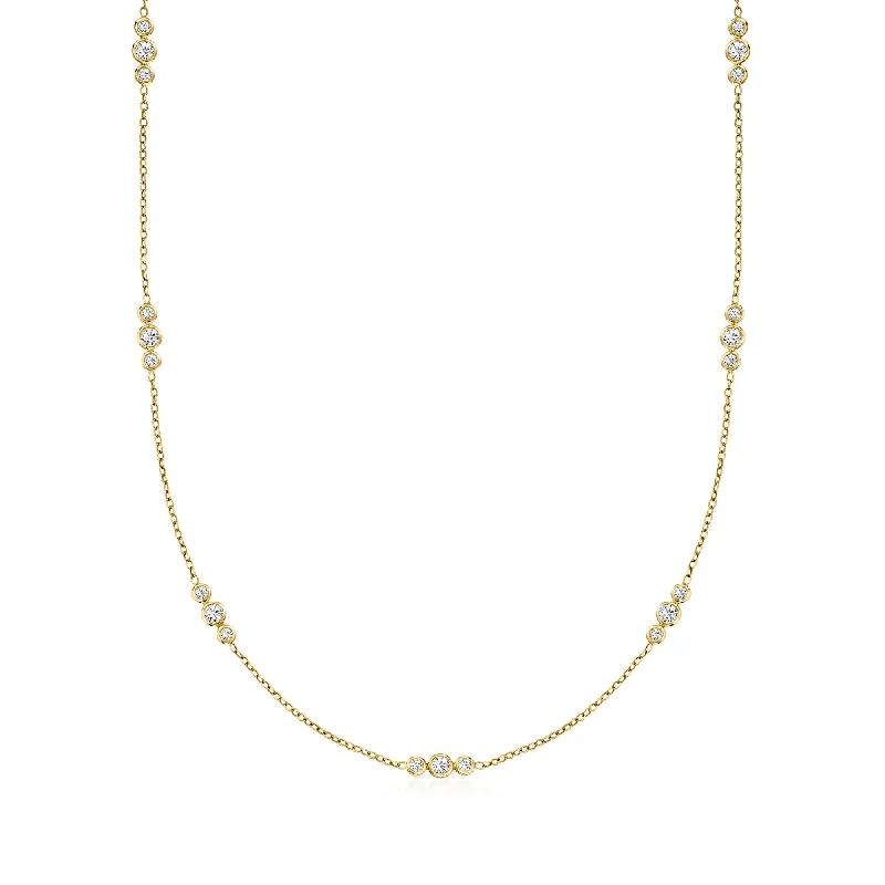 Premium Diamond Jewelry For Unforgettable Moments Ross-Simons Diamond Trio-Station Necklace in 14kt Yellow Gold Premium Diamond Jewelry For Unforgettable Moments Ross-Simons Diamond Trio-Station Necklace in 14kt Yellow Gold