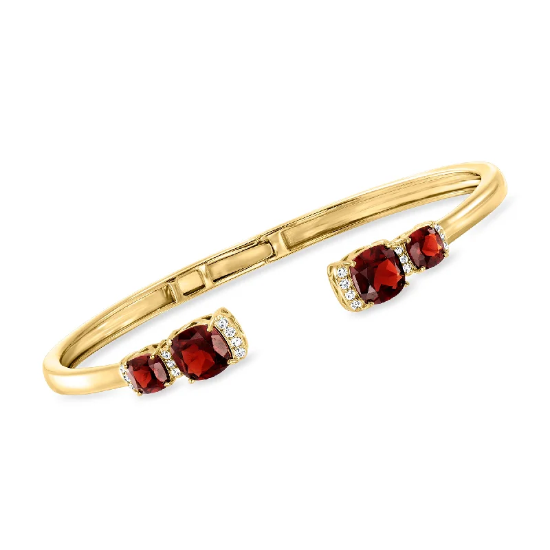 Seasonal Jewelry Sale – Upgrade Your Style Today Ross-Simons Garnet and . White Topaz Cuff Bracelet in 18kt Gold Over Sterling Seasonal Jewelry Sale – Upgrade Your Style Today Ross-Simons Garnet and . White Topaz Cuff Bracelet in 18kt Gold Over Sterling