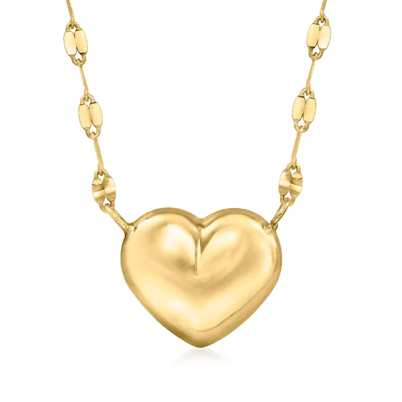 Flash Sale On Exquisite Jewelry – Don't Miss Out Ross-Simons Italian 18kt Yellow Gold Puffed Heart Lumachina Necklace