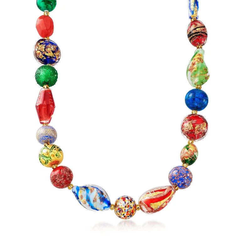 Shop Modern Jewelry Collections With Exclusive Discounts Ross-Simons Italian 4-18mm Multicolored Murano Glass Bead Necklace With 18kt Gold Over Sterling Shop Modern Jewelry Collections With Exclusive Discounts Ross-Simons Italian 4-18mm Multicolored Murano Glass Bead Necklace With 18kt Gold Over Sterling