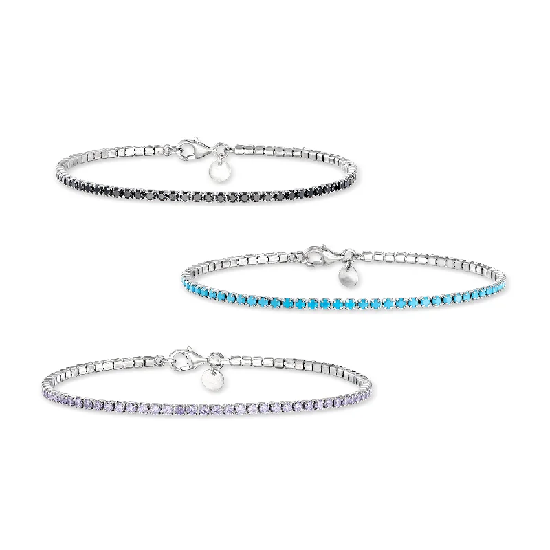 Shop Elegant Jewelry At Unbeatable Prices Ross-Simons Italian Onyx, Turquoise and Tanzanite Jewelry Set: 3 Tennis Bracelets in Sterling Silver Shop Elegant Jewelry At Unbeatable Prices Ross-Simons Italian Onyx, Turquoise and Tanzanite Jewelry Set: 3 Tennis Bracelets in Sterling Silver