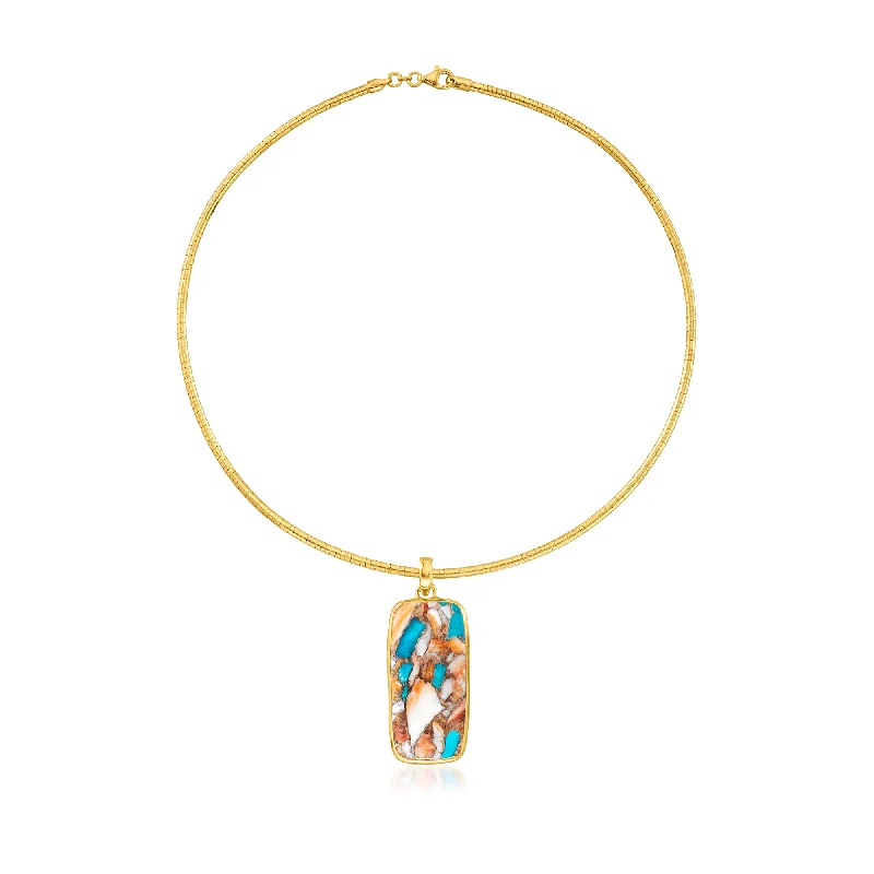 Dazzling Deals On Necklaces, Bracelets, And More Ross-Simons Kingman Turquoise Necklace in 18kt Gold Over Sterling Dazzling Deals On Necklaces, Bracelets, And More Ross-Simons Kingman Turquoise Necklace in 18kt Gold Over Sterling