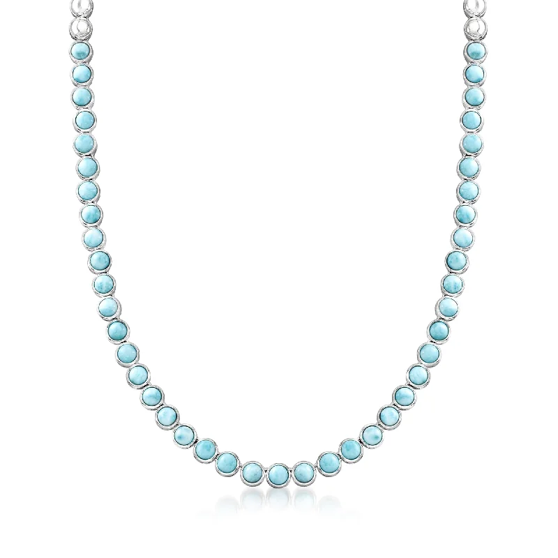 Shop Stylish Jewelry Now And Save Big Ross-Simons Larimar Necklace in Sterling Silver Shop Stylish Jewelry Now And Save Big Ross-Simons Larimar Necklace in Sterling Silver