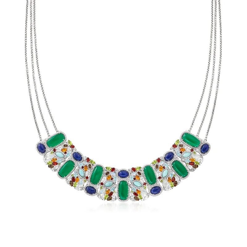 Limited-Time Offer On Premium Jewelry Collections Ross-Simons Multi-Gemstone Necklace in Sterling Silver Limited-Time Offer On Premium Jewelry Collections Ross-Simons Multi-Gemstone Necklace in Sterling Silver