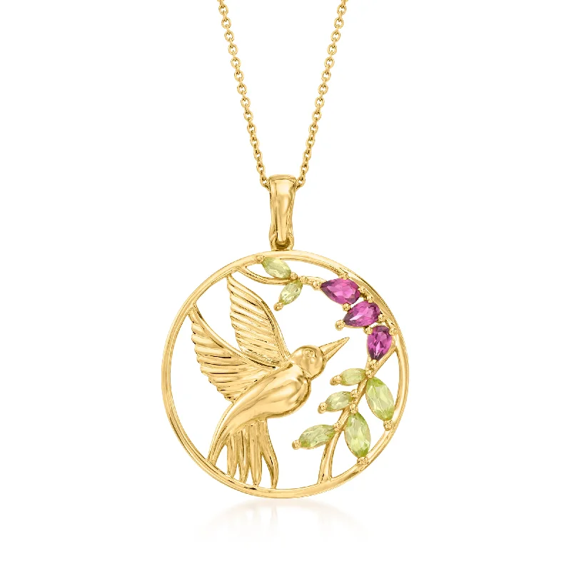 Special Deals On Handcrafted And Designer Jewelry Ross-Simons Peridot and . Rhodolite Garnet Hummingbird Pendant Necklace in 18kt Gold Over Sterling Special Deals On Handcrafted And Designer Jewelry Ross-Simons Peridot and . Rhodolite Garnet Hummingbird Pendant Necklace in 18kt Gold Over Sterling