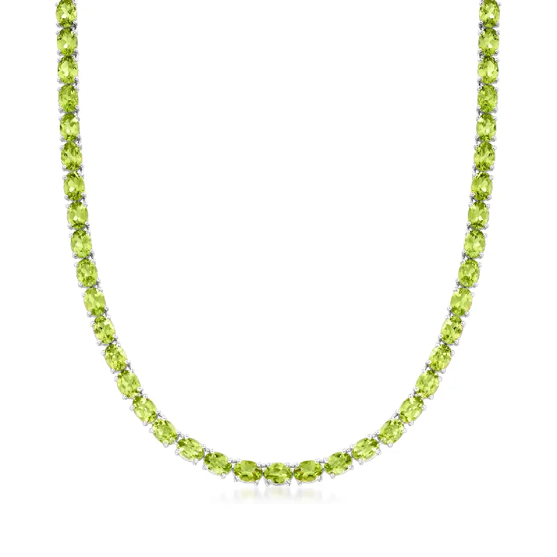 Discounted Jewelry For A Glamorous Look Ross-Simons Peridot Tennis Necklace in Sterling Silver Discounted Jewelry For A Glamorous Look Ross-Simons Peridot Tennis Necklace in Sterling Silver