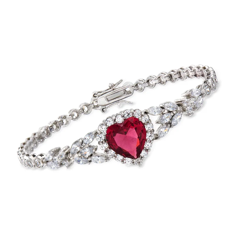 Handcrafted Jewelry Sale – Unique Designs At Low Prices Ross-Simons Simulated Ruby and CZ Heart Bracelet in Sterling Silver Handcrafted Jewelry Sale – Unique Designs At Low Prices Ross-Simons Simulated Ruby and CZ Heart Bracelet in Sterling Silver