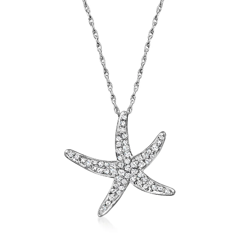 Your Dream Jewelry At Dream Prices – Shop Now Ross-Simons Diamond Starfish Pendant Necklace in Sterling Silver Your Dream Jewelry At Dream Prices – Shop Now Ross-Simons Diamond Starfish Pendant Necklace in Sterling Silver