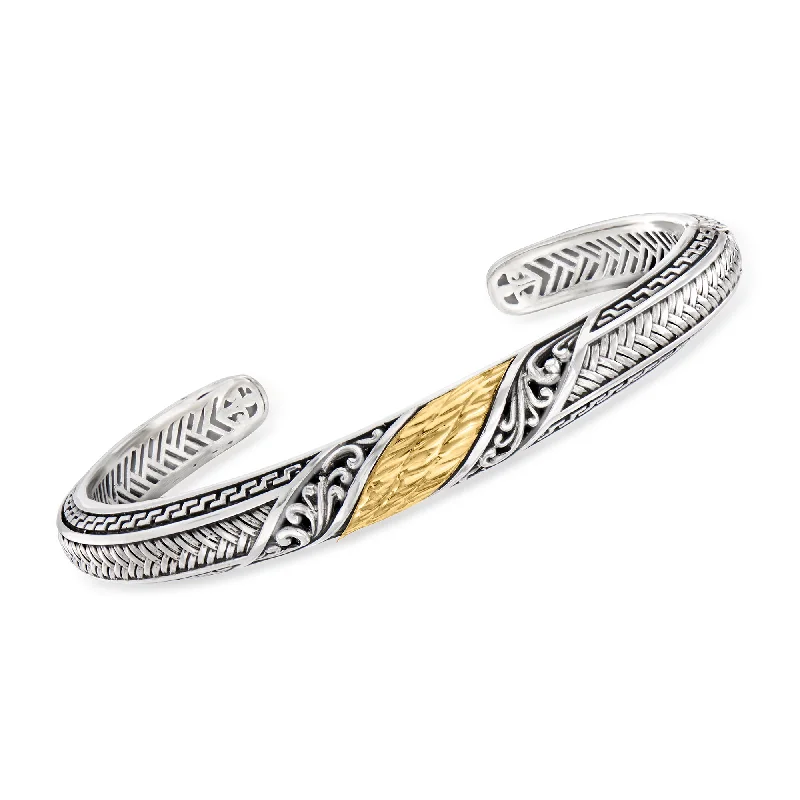 Modern Jewelry At Exclusive Discounts – Shop Today Ross-Simons Sterling Silver and 18kt Yellow Gold Bali-Style Cuff Bracelet Modern Jewelry At Exclusive Discounts – Shop Today Ross-Simons Sterling Silver and 18kt Yellow Gold Bali-Style Cuff Bracelet