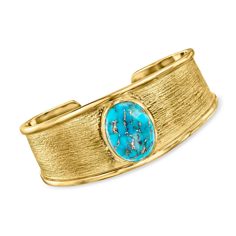 Bestselling Jewelry Now On Sale – Elevate Your Look Ross-Simons Turquoise Cuff Bracelet in 18kt Gold Over Sterling Bestselling Jewelry Now On Sale – Elevate Your Look Ross-Simons Turquoise Cuff Bracelet in 18kt Gold Over Sterling