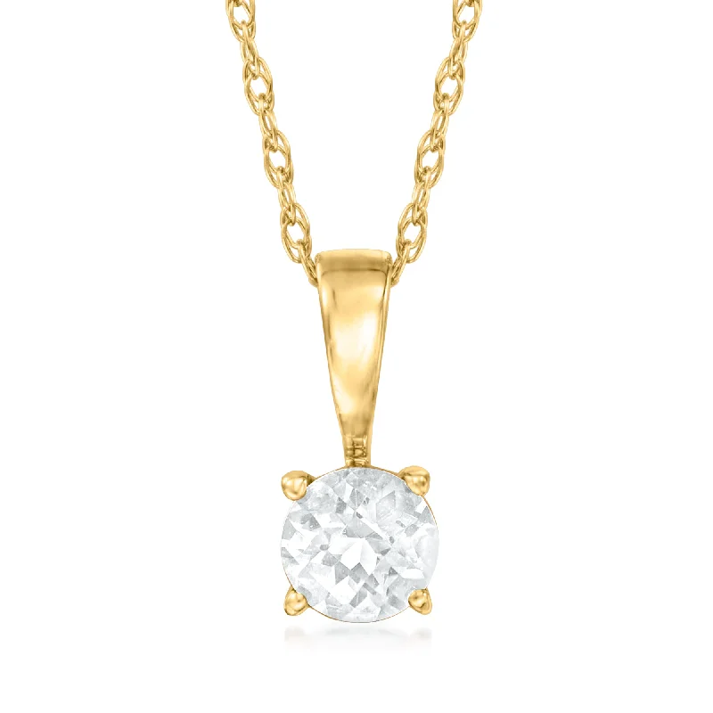 Don't Miss Our Biggest Jewelry Sale Of The Season RS Pure by Ross-Simons White Sapphire Pendant Necklace in 14kt Yellow Gold Don't Miss Our Biggest Jewelry Sale Of The Season RS Pure by Ross-Simons White Sapphire Pendant Necklace in 14kt Yellow Gold