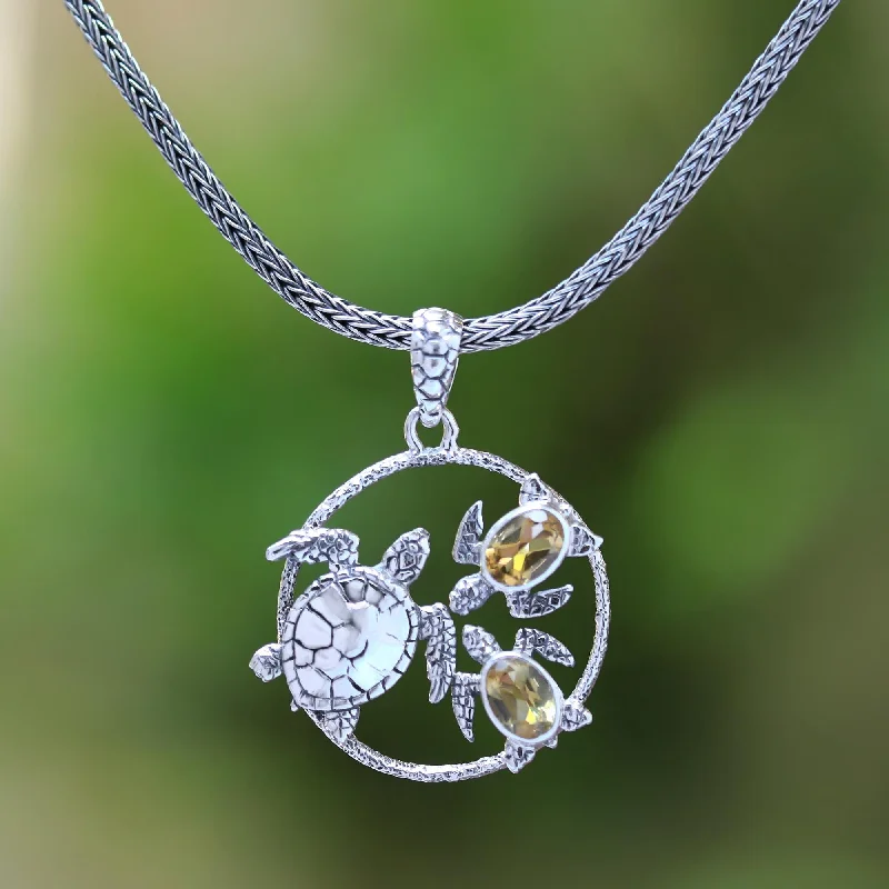 Grab Your Dream Jewelry At The Lowest Prices Sea Turtle Family Citrine Sea Turtle Pendant Necklace from Bali Grab Your Dream Jewelry At The Lowest Prices Sea Turtle Family Citrine Sea Turtle Pendant Necklace from Bali