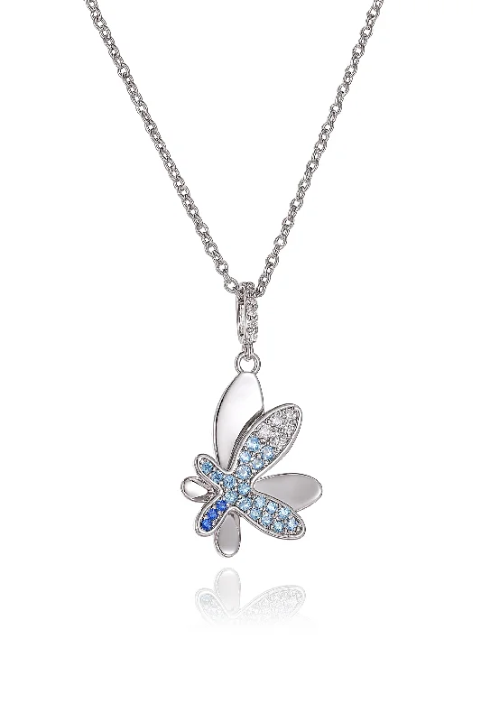 Personalized Jewelry Sale – Unique Gifts At Low Prices Silver Gradient Blue Pavé Diamond Butterfly Pendant Necklace Personalized Jewelry Sale – Unique Gifts At Low Prices Silver Gradient Blue Pavé Diamond Butterfly Pendant Necklace