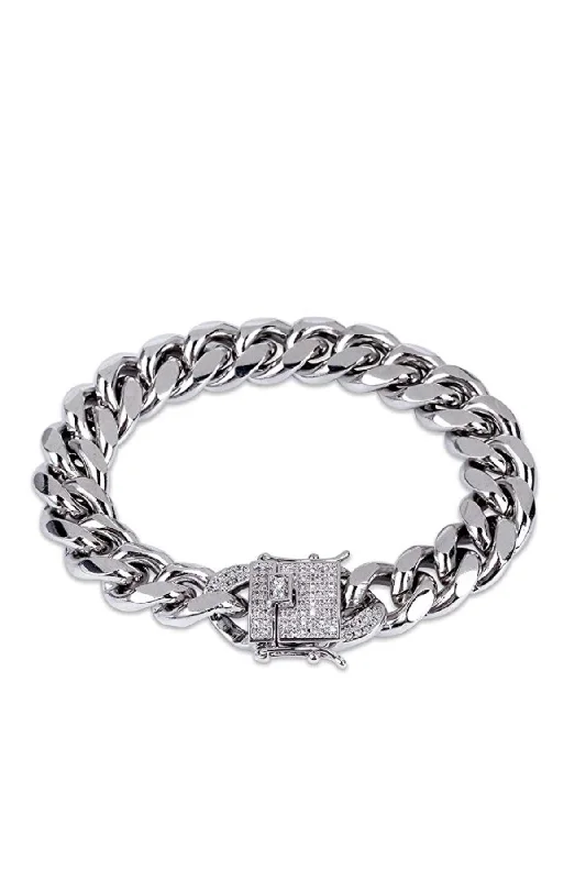 Eco-Friendly Sustainable Jewelry For Conscious Buyers Silver Link & Cz Clasp Bracelet Eco-Friendly Sustainable Jewelry For Conscious Buyers Silver Link & Cz Clasp Bracelet