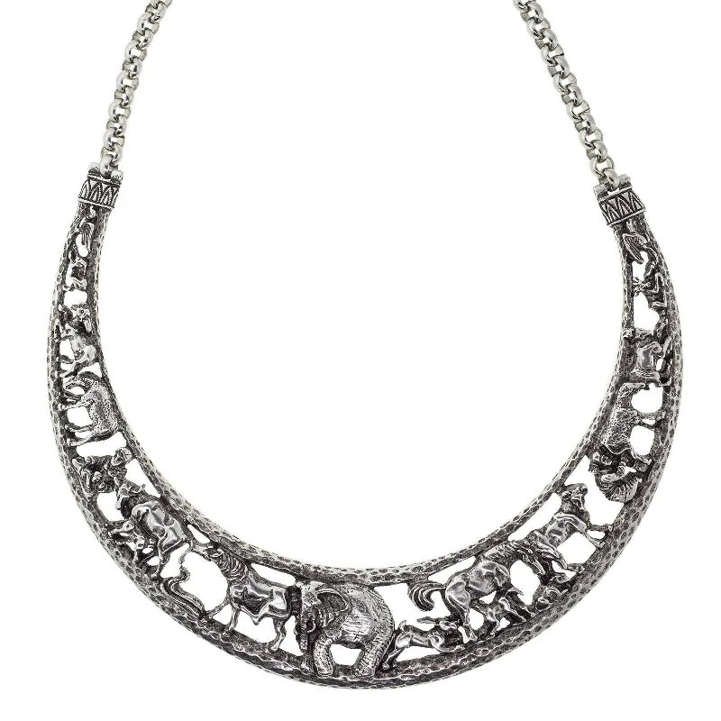 Limited Stock On Premium Jewelry At Low Prices 1928 Jewelry® Silver Tone Elephant Collar Necklace Limited Stock On Premium Jewelry At Low Prices 1928 Jewelry® Silver Tone Elephant Collar Necklace