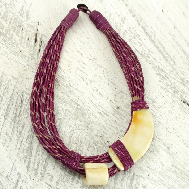 Affordable Elegance – Special Jewelry Sale Now Live Sougri Violet Natural Horn and Bone Leather Hand Crafted Violet Necklace Affordable Elegance – Special Jewelry Sale Now Live Sougri Violet Natural Horn and Bone Leather Hand Crafted Violet Necklace