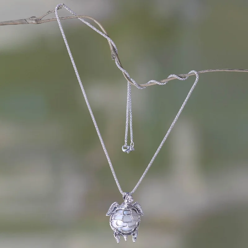 Flash Sale On Stunning Jewelry – Limited Stock Available Turtle in Moonlight Sterling Silver Necklace