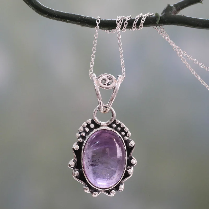 Exclusive Jewelry Offers – Sparkle For Less Twilight Mist Amethyst Pendant Necklace with Polished and Oxidized Silver Exclusive Jewelry Offers – Sparkle For Less Twilight Mist Amethyst Pendant Necklace with Polished and Oxidized Silver