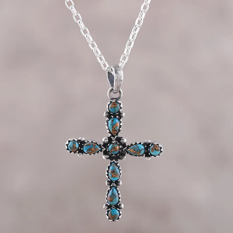 Once-A-Year Jewelry Sale – Grab Your Favorites Now Vibrant Cross 925 Sterling Silver and Composite Turquoise Cross Necklace Once-A-Year Jewelry Sale – Grab Your Favorites Now Vibrant Cross 925 Sterling Silver and Composite Turquoise Cross Necklace