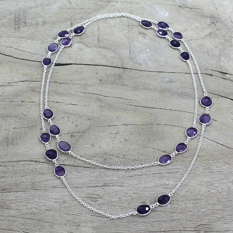 Exclusive Jewelry Discounts – Shop Now For Savings Violet Princess Amethyst Sterling Silver Long Necklace Handmade in India Exclusive Jewelry Discounts – Shop Now For Savings Violet Princess Amethyst Sterling Silver Long Necklace Handmade in India