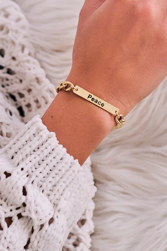 Huge Savings On Premium Jewelry Styles We Come In Peace Bracelet (Gold)