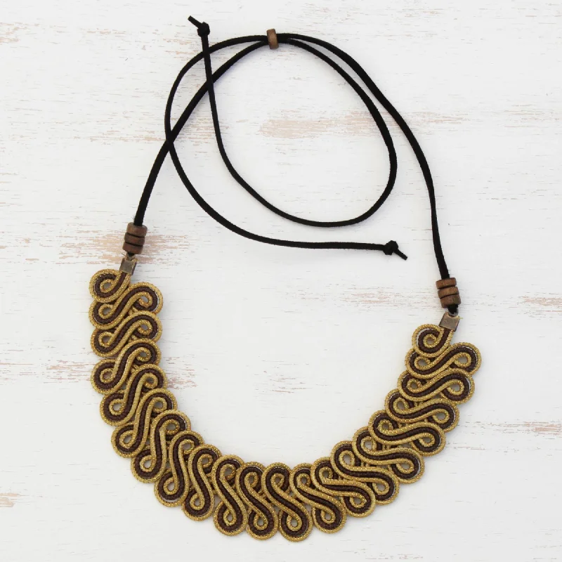 Affordable Elegance – Premium Jewelry At Special Prices Winding Path Golden Grass Statement Necklace with Adjustable Cord Affordable Elegance – Premium Jewelry At Special Prices Winding Path Golden Grass Statement Necklace with Adjustable Cord
