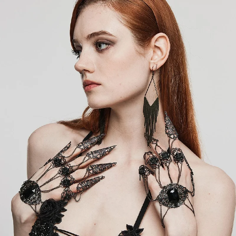 Fashion-Forward Jewelry At Incredible Prices Women's Gothic Cutout Rose Chain Bracelet with Finger-cot Fashion-Forward Jewelry At Incredible Prices Women's Gothic Cutout Rose Chain Bracelet with Finger-cot