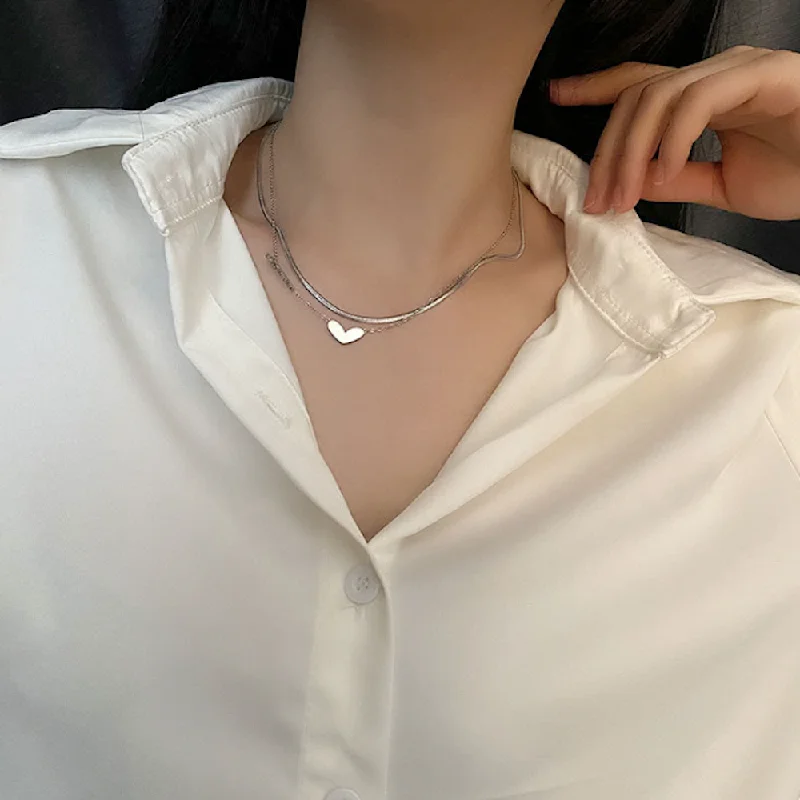 Premium Jewelry Now Available At Special Discounts Womens Love Theme Layered look Necklace
