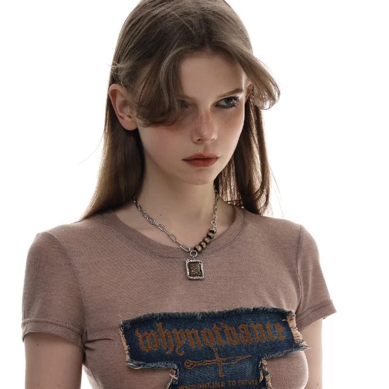 Shop Stylish Jewelry Now And Save Big Women's Punk Beaded Rectangle Necklace
