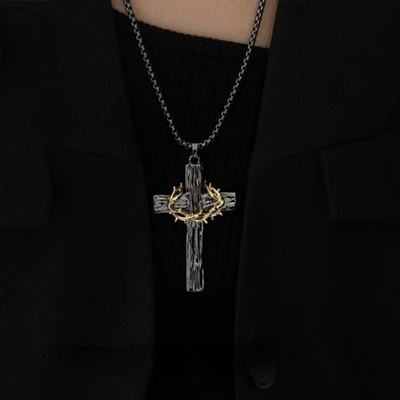 Sparkle For Less – Shop Our Limited-Time Jewelry Deals Women's Punk Cross Thorns Necklace Sparkle For Less – Shop Our Limited-Time Jewelry Deals Women's Punk Cross Thorns Necklace