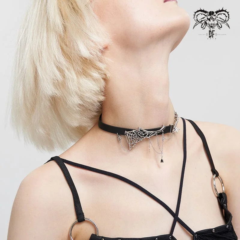Shine Bright With Our Special Jewelry Promotions Women's Punk Spider Web Metal Chain Choker Shine Bright With Our Special Jewelry Promotions Women's Punk Spider Web Metal Chain Choker