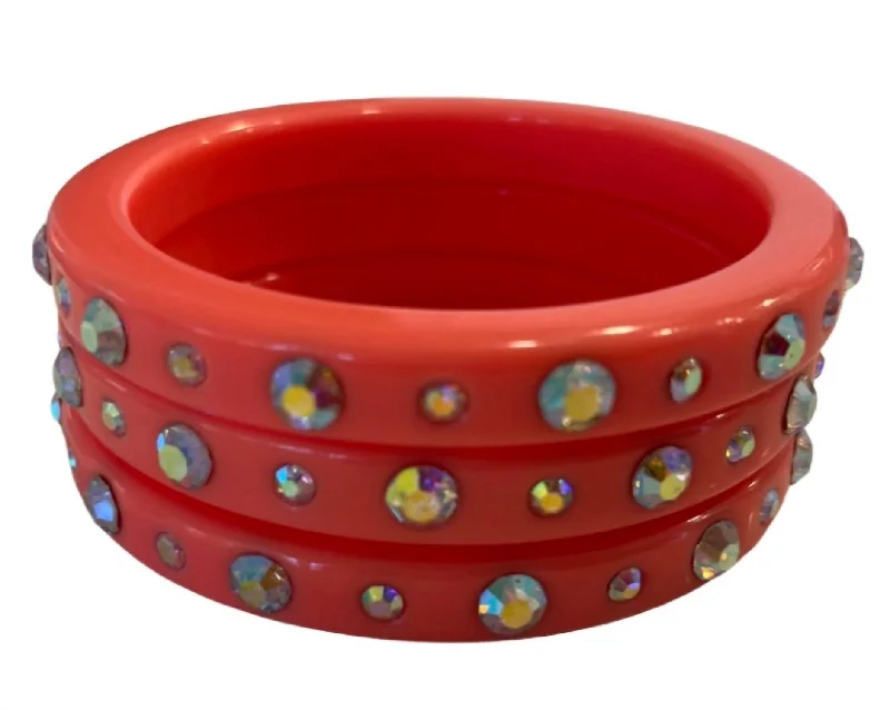 Women's Shimmer Bangles In Red