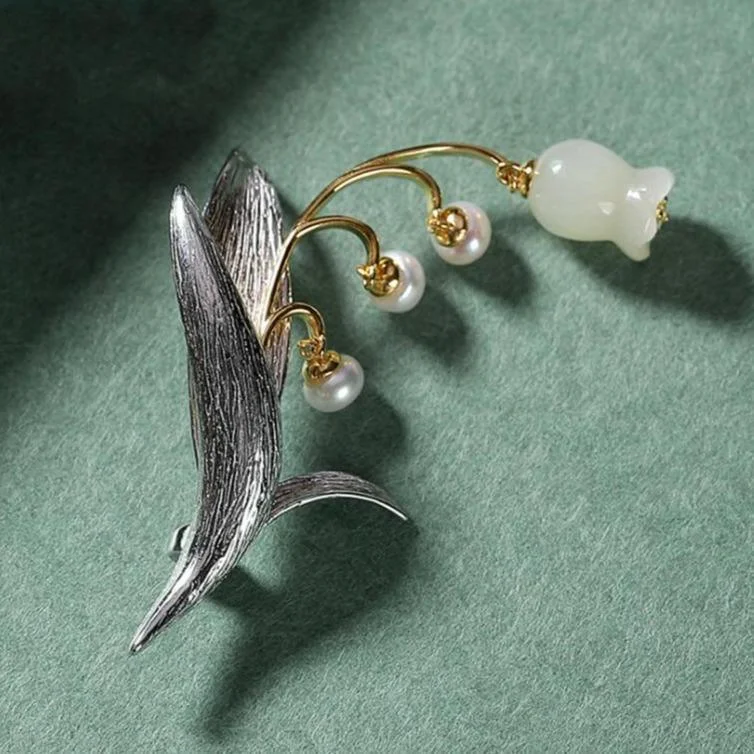 Elegant Jewelry At Unbeatable Offers – Shop Before It's Gone Dual-use Natural Jade Pearls Lily of the valley Brooch / Pendant Elegant Jewelry At Unbeatable Offers – Shop Before It's Gone Dual-use Natural Jade Pearls Lily of the valley Brooch / Pendant