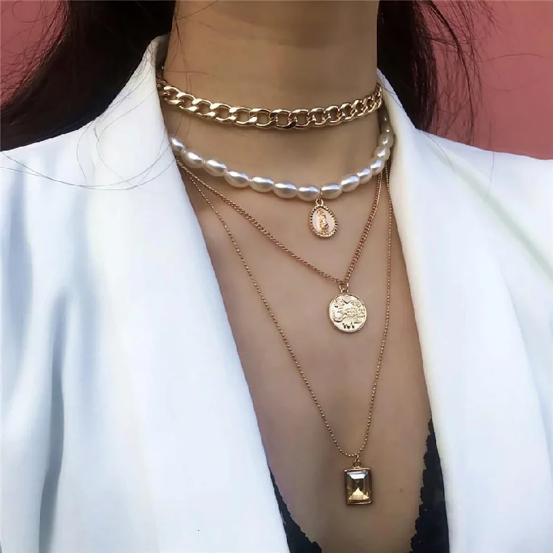 Shop Stylish Jewelry Now And Save Big Multi Layered Pearl Choker