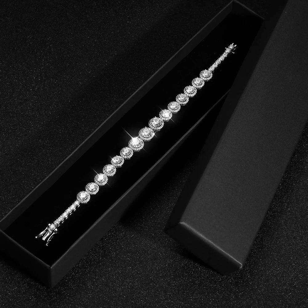 Shop Trending Jewelry With Exclusive Savings Serenity All Moissanite Bracelet for Women, GRA Certified S925 Silver, 18K Plated, Fine Jewelry Shop Trending Jewelry With Exclusive Savings Serenity All Moissanite Bracelet for Women, GRA Certified S925 Silver, 18K Plated, Fine Jewelry