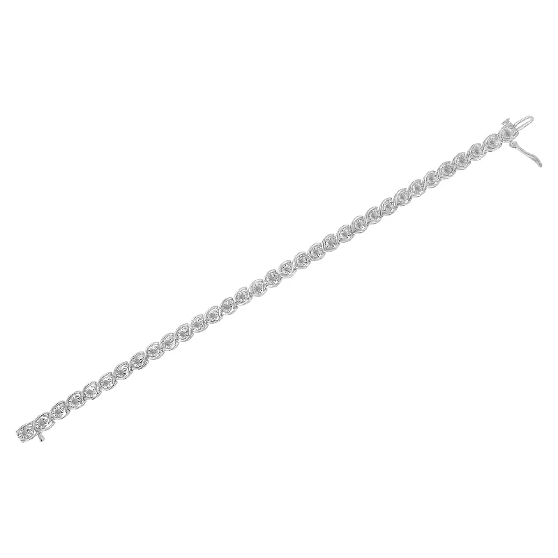 Handmade Pearl Jewelry For Timeless Elegance Sterling Silver 1/2ct TDW Diamond Link Bracelet Handmade Pearl Jewelry For Timeless Elegance Sterling Silver 1/2ct TDW Diamond Link Bracelet
