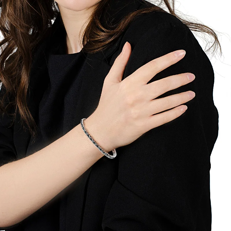 The Jewelry Sale You've Been Waiting For Is Here Sterling Silver 1ct TDW Color Treated Double-Link The Jewelry Sale You've Been Waiting For Is Here Sterling Silver 1ct TDW Color Treated Double-Link