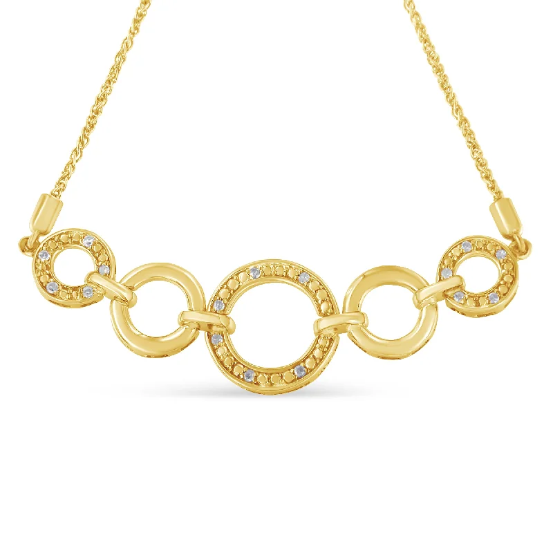 Bohemian-Inspired Jewelry For Free-Spirited Fashion Yellow Plated Sterling Silver 1/10ct TDW Diamond