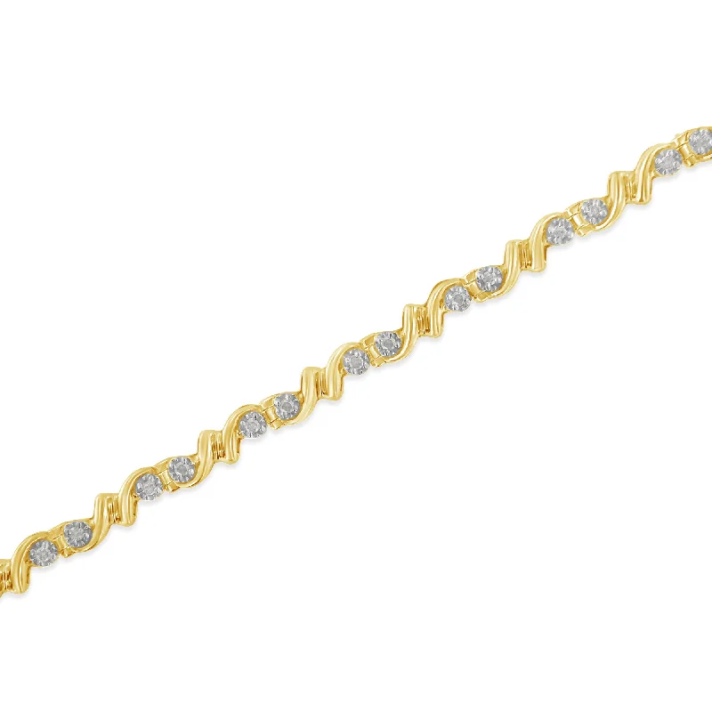 Customized Silver Jewelry For Unique Style Yellow Plated Sterling Silver 1/2ct TDW Diamond Customized Silver Jewelry For Unique Style Yellow Plated Sterling Silver 1/2ct TDW Diamond