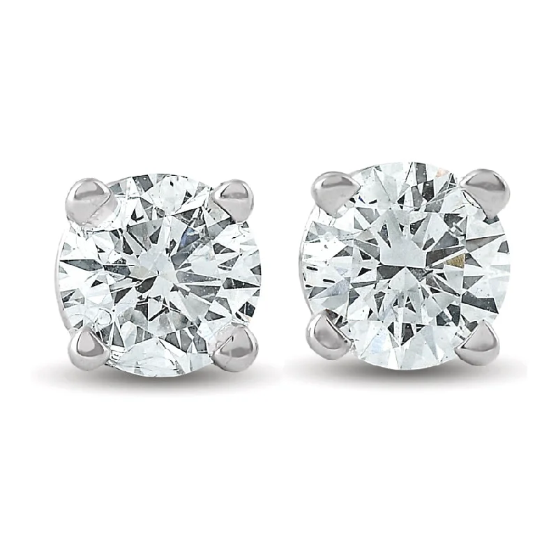 Trendy Minimalist Jewelry For Everyday Wear 1/3 ctw 14k White Gold Diamond Stud Earrings IGI Certified