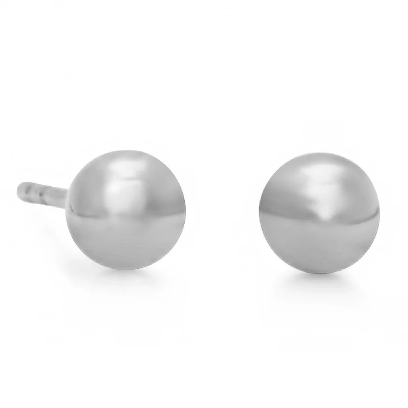 Waterproof Stainless Steel Jewelry For Lasting Beauty 10K Rose, White or Yellow Gold Full Ball Stud Earrings Various Sizes