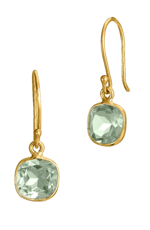 Flash Sale On Stunning Jewelry – Don't Miss Out 18k Gold Plated Green Amethyst 3.00 carat french wire earrings