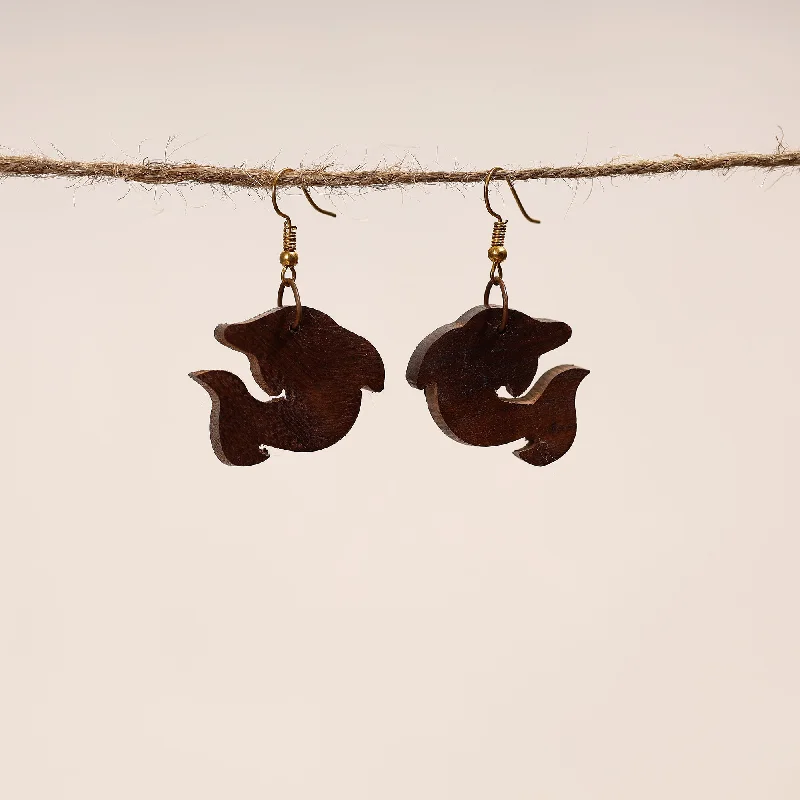 Limited-Time Jewelry Sale – Don't Miss These Deals Bijnor Hand Carved Sheesham Wood Earrings